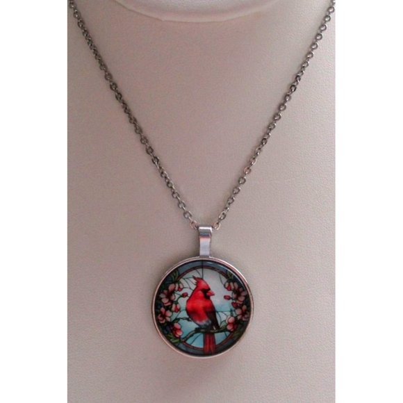 New Cardinal Pendant Necklace Stainless Chain Bird Lover Watcher Jewelry - Picture 4 of 8